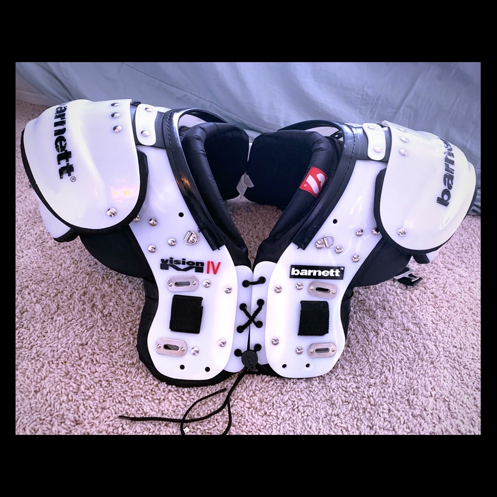 Varsity football shoulder pad black & white
